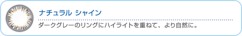 NEW! ナチュラル シャイン:ダークグレーのリングにハイライトを重ねて、より自然に。